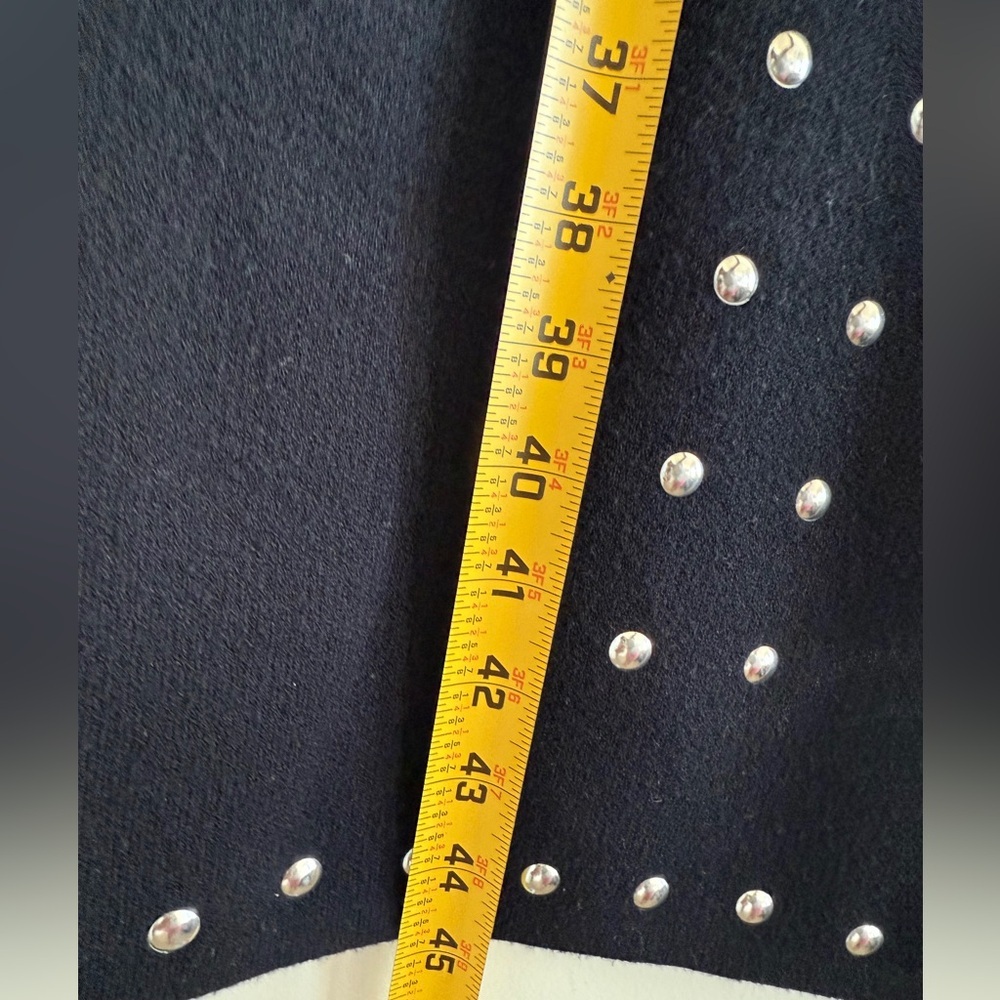 Bohme Hailey Studded feminine Midi Dress size S Long Sleeve Black Pearl Details - Picture 6 of 10